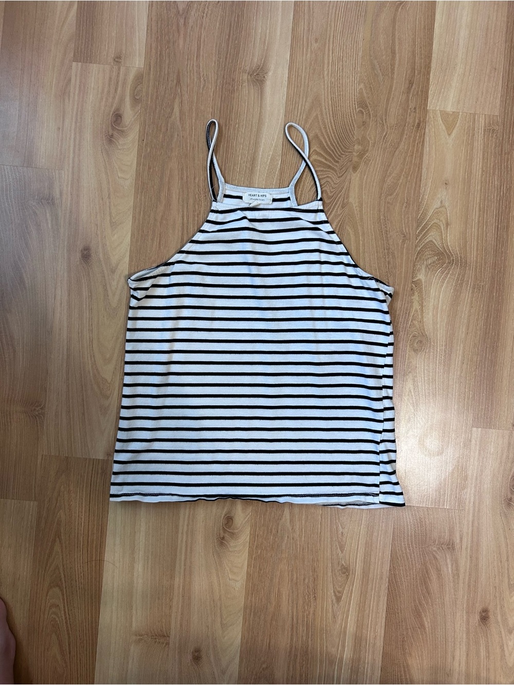 Striped High-Neck Tank Top